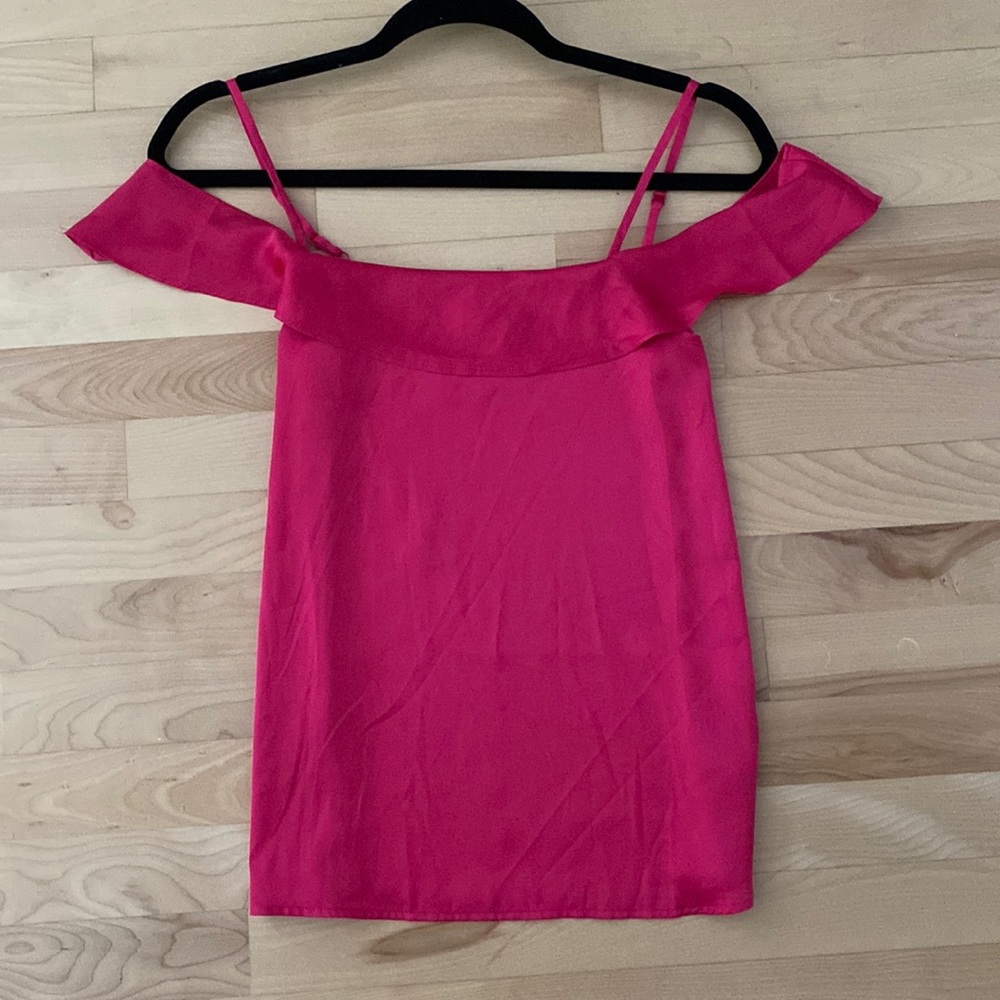 Express Magenta off the shoulder shirt